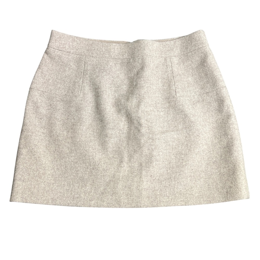 J.Crew Wool Blend A-Line Mini Skirt Oatmeal Beige Size 4